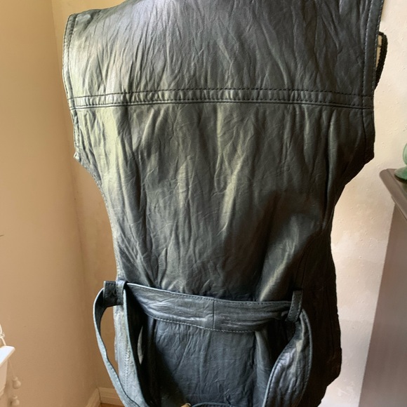 Michael Kors Black Genuine textured soft belted vest multiple zipper clo… - Picture 6 of 16